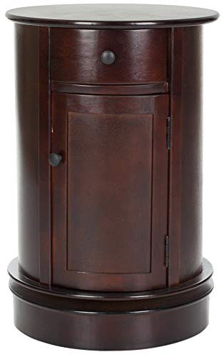 SAFAVIEH Furniture - Tabitha 1-Drawer Accent Table - Dark Cherry - Solid Wood - Farmhouse Storage Design - Ideal for Living Room, Entryway, 17.7"W x 17.7"D x 26"H - Fully Assembled (AMH5712D)