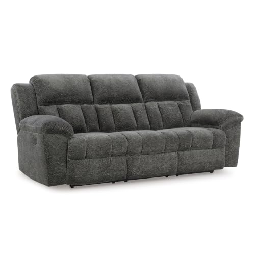 Signature Design by Ashley Frohn Contemporary Manual Reclining Sofa, Gray
