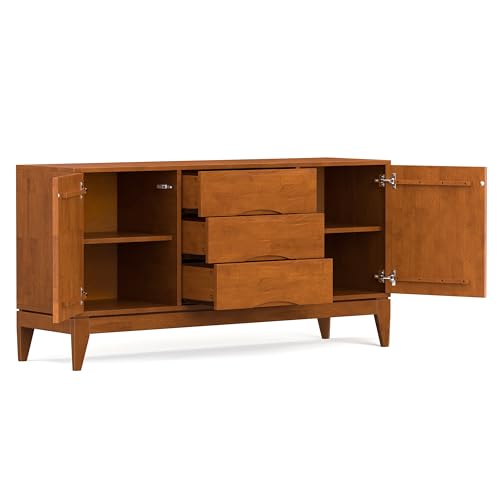 Harper 60" Wide Solid Wood 2-Door Buffet in Teak Brown, view 5