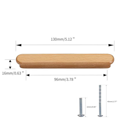 Log Wood-3.78 in 2 pcs Wood Drawer Knobs Pulls Handles Kitchen Cabinets Furniture Dresser Wardrobe Cupboard Drawer Knobs Pulls Handle