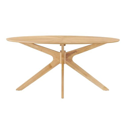Crossroads 63Inch Oval Dining Table Solid Wood Oak Finish Modern Kitchen Room Entertaining Home Furniture Quality Stylish Elegant Durable Refined Versatile Contemporary