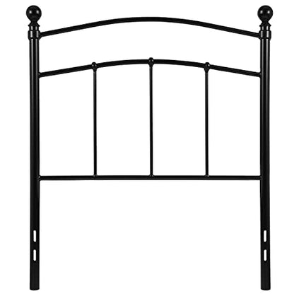 Woodstock Decorative Black Metal Twin Size Open Slat Headboard with Round Posts