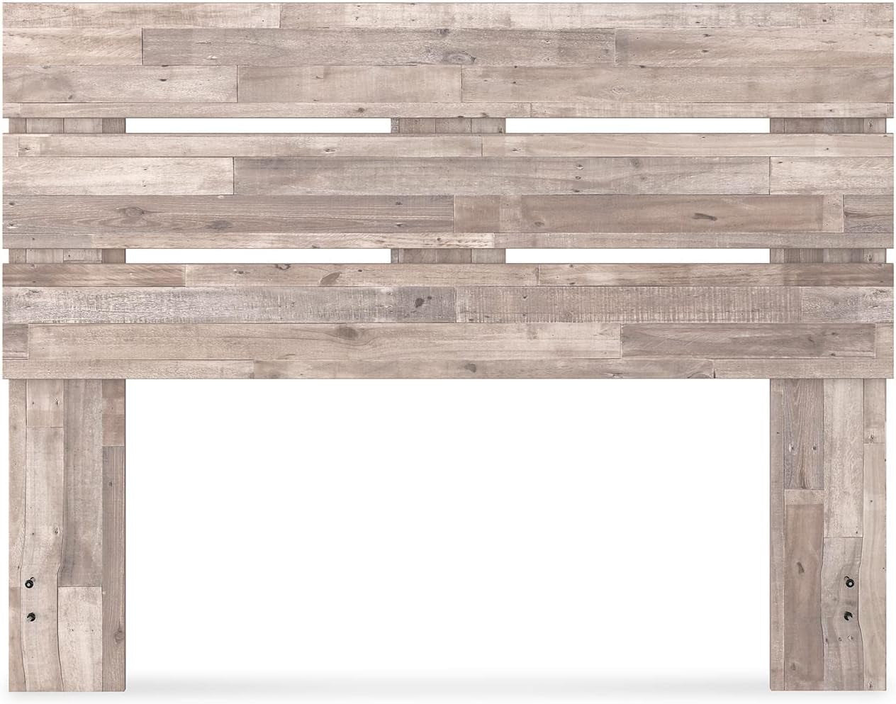 Signature Design by Ashley Neilsville Butcher Block Panel Headboard, Queen, Beige