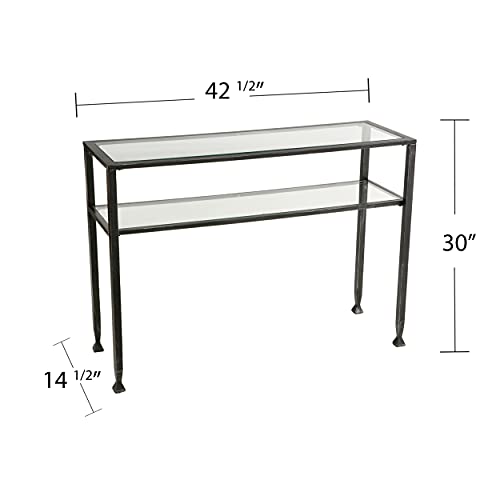 Metal Console Table - Black - Transitional Design, Black Finish - Ideal for Entryway, Living Room (CK8773)