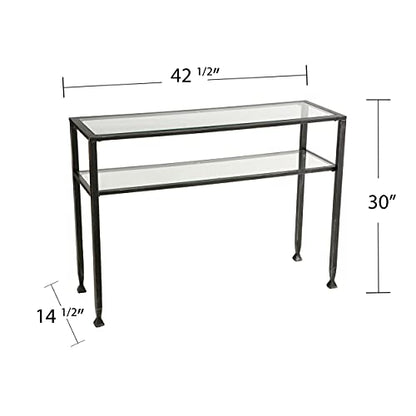 Metal Console Table - Black - Transitional Design, Black Finish - Ideal for Entryway, Living Room (CK8773)