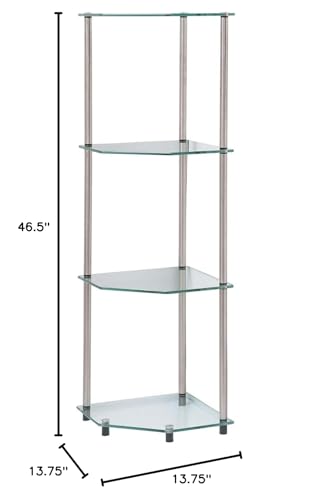 Designs2Go Classic Glass 4 Tier Corner Shelf