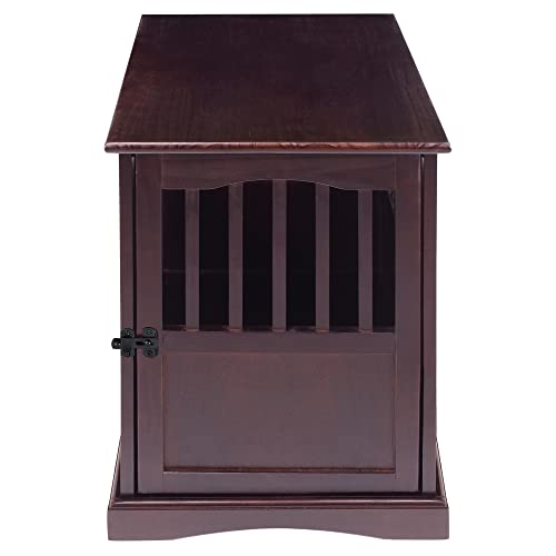 Wooden Medium Pet Crate, End Table, Espresso, view 3