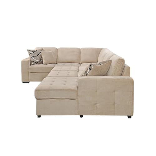 123" Oversized Sectional Sofa with Storage Chaise, U Shaped Sectional Couch for Large Space Dorm Apartment.