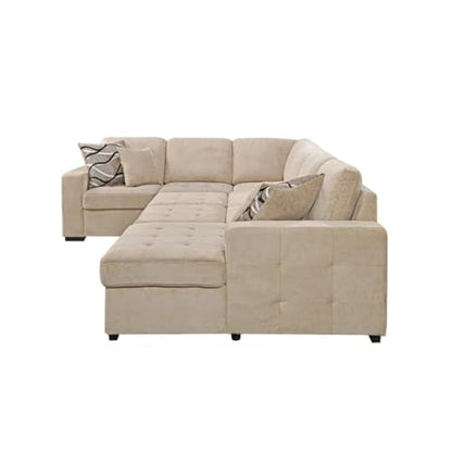 123" Oversized Sectional Sofa with Storage Chaise, U Shaped Sectional Couch for Large Space Dorm Apartment.
