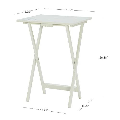 Home Décor Atlas Compass Set Tray Table, Gray