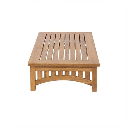 49" Acacia Wood Outdoor Coffee Table, Slatted Patio Table, Mid Century Modern Low Profile Small Outdoor Table Patio Furniture for Living Room Backyard Poolside Balcony, Natural