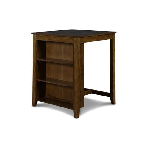 New Classic Furniture Gia Counter Table with Two Chairs and Storage Shelf, 30-Inch, Brown