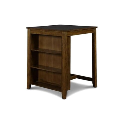 New Classic Furniture Gia Counter Table with Two Chairs and Storage Shelf, 30-Inch, Brown