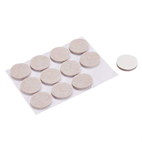 Round Self Adhesive Felt Furniture Pads, Floor Protectors, Anti Scratch, 1 inch, 32 Count, Beige
