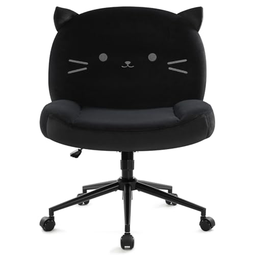 Armless Office Desk Chair with Wheels, view 2