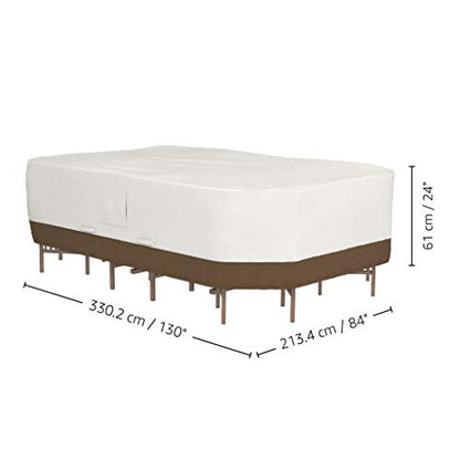 Patio Furniture Cover, Waterproof, Anti-UV, Wind Resistant, X-Large, Durable, Beige/Tan, 130" x 84"