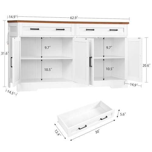 63" Buffet Cabinet with Storage, view 5