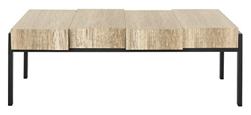 Alexander Multi Brown & Black Rectangular Accent Table with Metal Frame, view 2