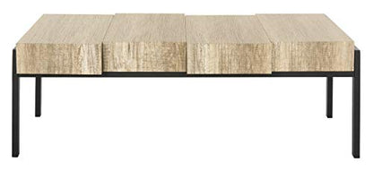 Alexander Multi Brown & Black Rectangular Accent Table with Metal Frame, view 2