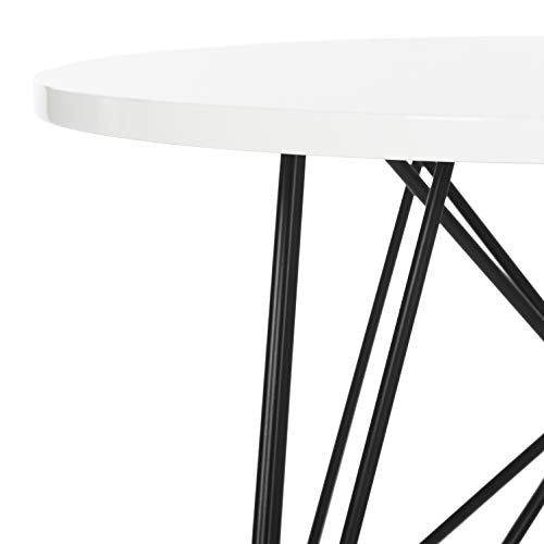 Safavieh Home Collection Vida Modern White Lacquer Round Hairpin Leg End Table