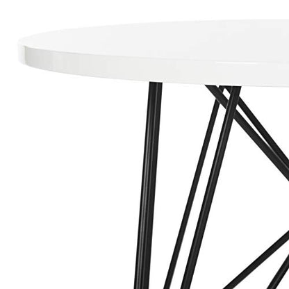 Safavieh Home Collection Vida Modern White Lacquer Round Hairpin Leg End Table