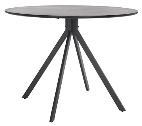 SAFAVIEH Home Collection Skyden Mid-Century Modern Black Round Top Dining Table