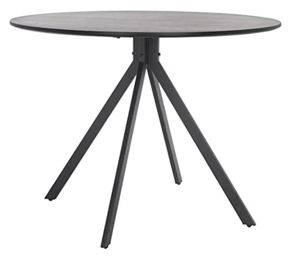 SAFAVIEH Home Collection Skyden Mid-Century Modern Black Round Top Dining Table