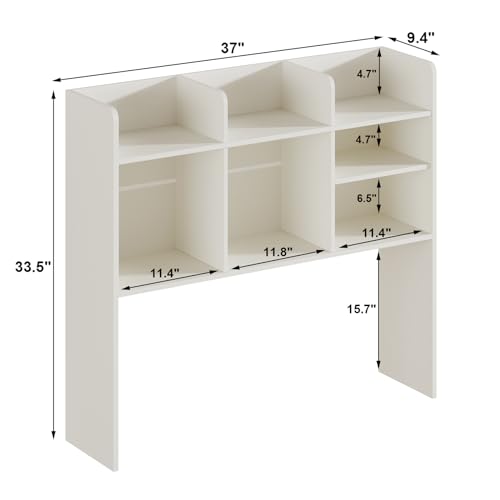 Desk Hutch Dorm, Desktop Bookshelf with 7 Shelves, view 3