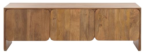 SAFAVIEH Couture Collection Grigorio Modern Brown Solid Wood 3-Door Sideboard, view 8
