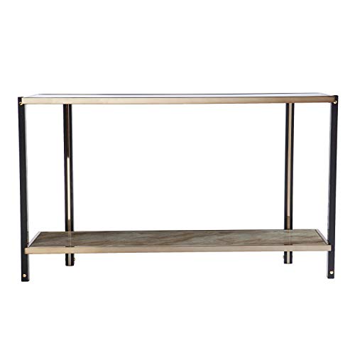 Thornsett Console Table with Mirrored Top - Transitional Design, Champagne Glass and Wood - Ideal for Entryway, Living Room (CK1131203)