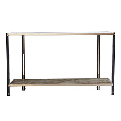 Thornsett Console Table with Mirrored Top - Transitional Design, Champagne Glass and Wood - Ideal for Entryway, Living Room (CK1131203)