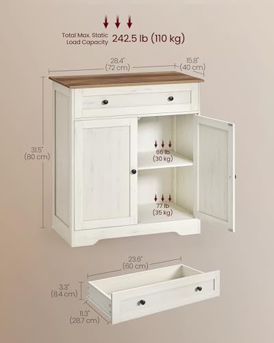 Buffet Cabinet, Sideboard, 2 Doors, 28.4 x 15.8 x 31.5 Inches, view 3