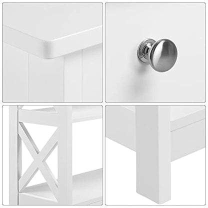 Yaheetech TV Stand, Entertainment Center with Drawer, 39.5" Media Console Table for TV with 2 Open Shelves for Bedroom, Living Room, Entryway, White