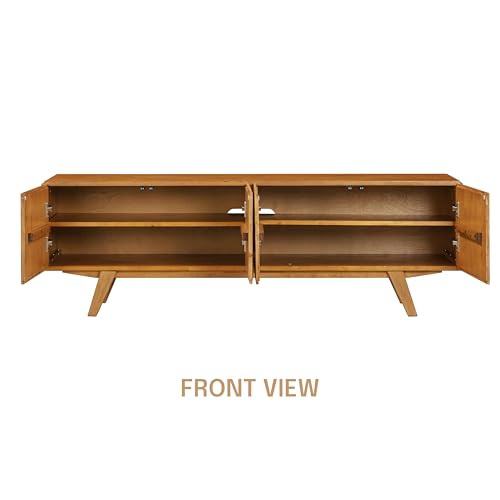 Sapa Mid-Century Modern Solid Wood TV Stand 4-Door Media Console with Carved, view 6