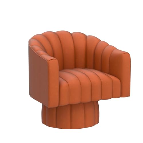 Swivel Accent Chair, 360° Swivel Barrel Chair with Armrest,Velvet Upholstered Single Sofa Reading Chair for Living Room,Bedroom,Waiting Room(Orange)