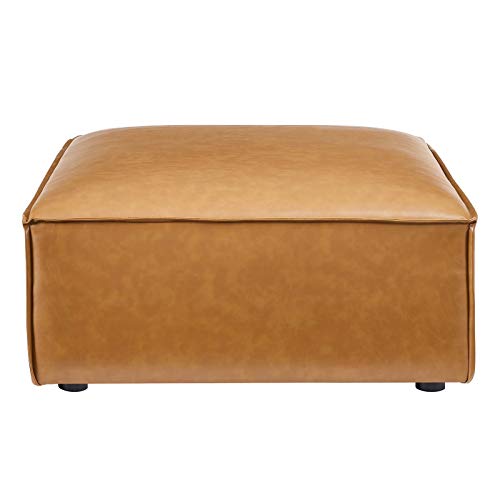 Restore Vegan Leather Sectional Sofa Ottoman in Tan