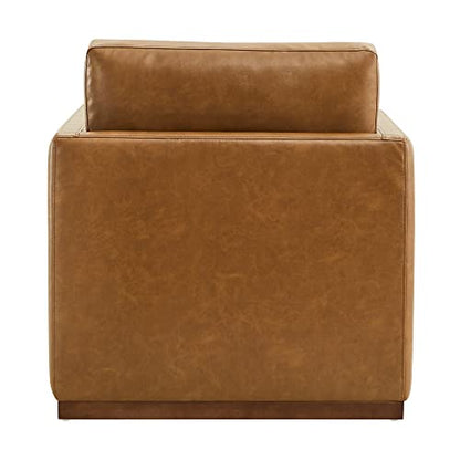 CHITA Faux Leather Swivel Accent Chair, Wood Frame, Fully Assembled, White | Leather Arm Chair with 360° Swivel Solid Wood Base, Mid Century Modern Living Room Chair, 33"Dx30"Wx33"H, 300 Lb Capacity
