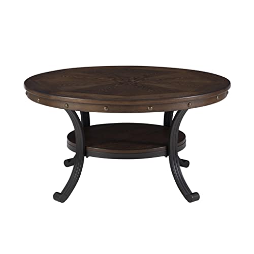 Powell Furniture Franklin Cocktail Table, Small, Multicolor,Brown/Black