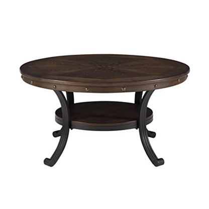 Powell Furniture Franklin Cocktail Table, Small, Multicolor,Brown/Black