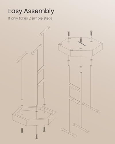Jewelry Holder for Rings, 3 Tiers and 1 Tray, Metal Frame, view 8