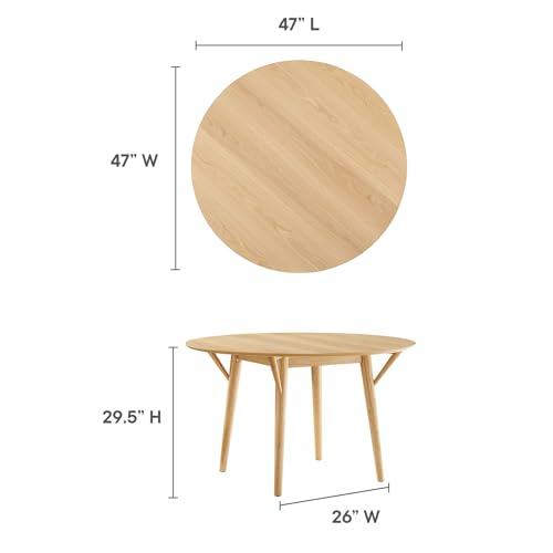Gallant 47Inch Round Dining Table Solid Wood Oak Finish Modern Kitchen Room Entertaining Home Furniture Quality Stylish Elegant Durable Refined Versatile Contemporary
