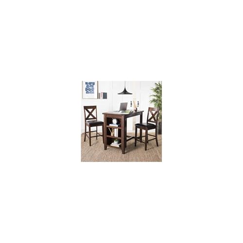 Safavieh Home Collection Everest 3 Piece Pub Set Mahogany and Black