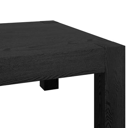 34" Square Coffee Table with Wood Top for Living Room, Family Room, Office, or Apartment, Natural Black