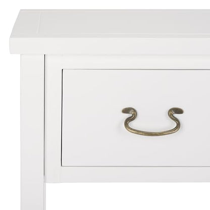 SAFAVIEH Home Collection – Cindy White Console Table with Three Drawers, French Farmhouse Storage Console, Tapered Leg Design (AMH6568C)