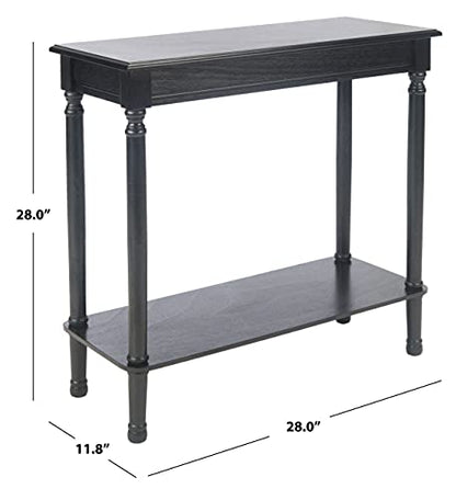 SAFAVIEH Furniture - Tinsley Rectangle Console Table - Black - Solid Wood - Farmhouse Turned-Leg Design - Ideal for Entryway, Living Room, Hallway, 28"W x 11.75"D x 28"H (CNS5724B)