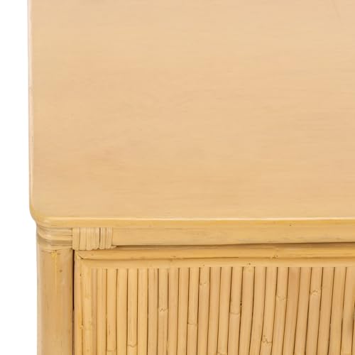 SAFAVIEH Furniture - Imari Nightstand - Natural Rattan & Solid Wood - Handwoven Nightstand with Drawer & Shelf Storage for Bedroom & Guest Room, 20" W x 22.4" D x 25.5" H (NST6000A)