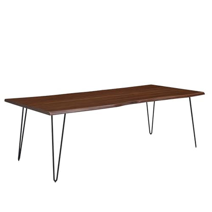 Ardor Dining Table 96 Inch Live Edge Acacia Wood Black Walnut Finish Modern Kitchen Room Entertaining Home Furniture Quality Stylish Elegant Durable Refined Versatile