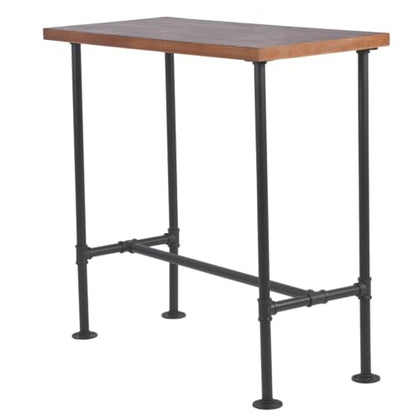 DIY Industrial Design Pipe Dining Table Casual Pub BAR Laptop Table Modern Studio Wood and Metal Rectangular Dining Table homeoffice Desk Breakfast high bar Table Brown Desktop 43.3" × 19.7"
