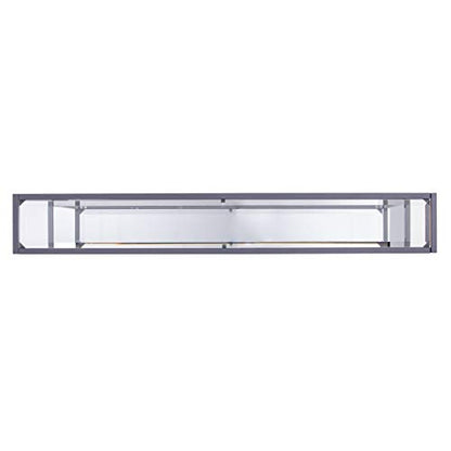 Bergen Narrow Console Table - Silver - Transitional Design, Metal and Glass - Ideal for Entryway, Living Room (CM3656)