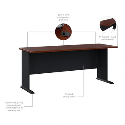 Bush Business Furniture Series A 72W Desk in Hansen Cherry and Galaxy, Large Workstation for Home or Professional Workspace, Desktop Solution for Office Use